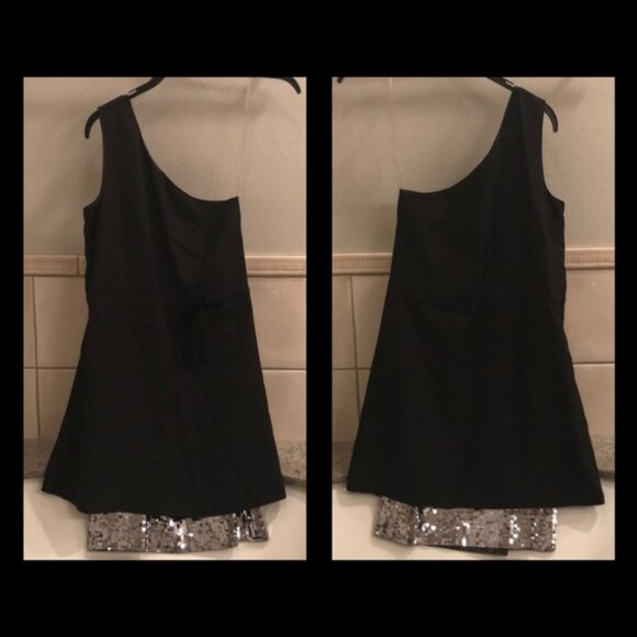 Hugo Boss Dresses & Skirts - New Hugo Boss one shoulder asymmetric sequin layered peekaboo underlay minidress